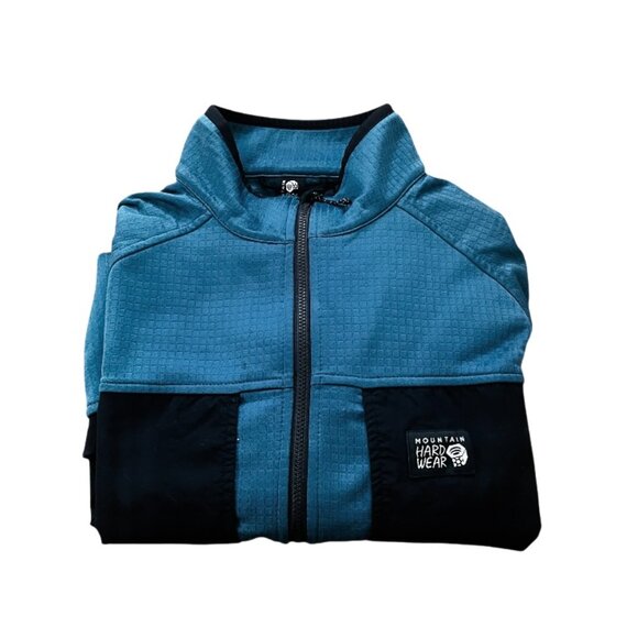 Mountain Hardwear Men's Thermatic™ Grid Fleece Jacket - Blue/Black - Picture 3 of 4